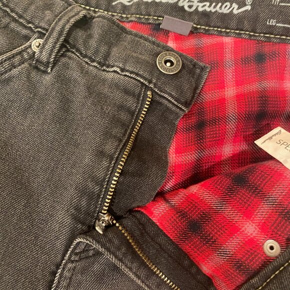 Black Eddie Bauer Flannel lined jeans. Womens size 2. New with tags - Picture 2 of 9